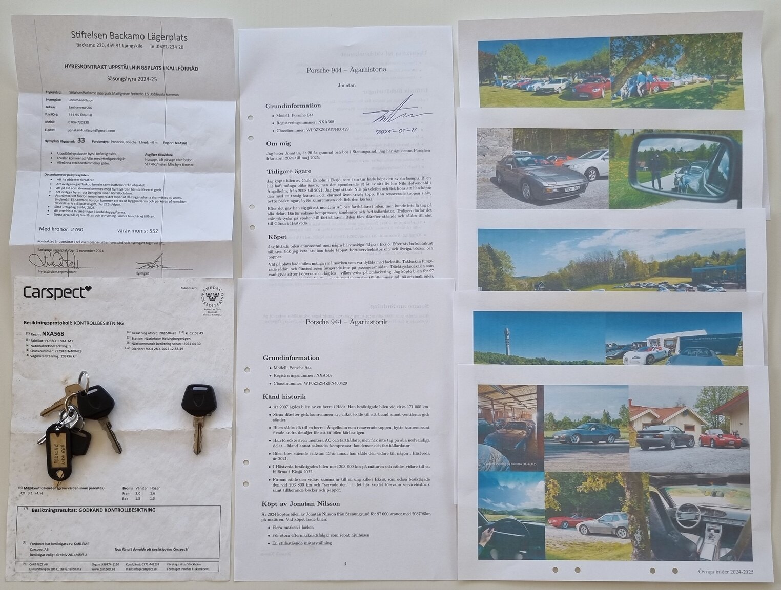 Dokumentation för 1985 Porsche 944 "NO RESERVE AUCTION"