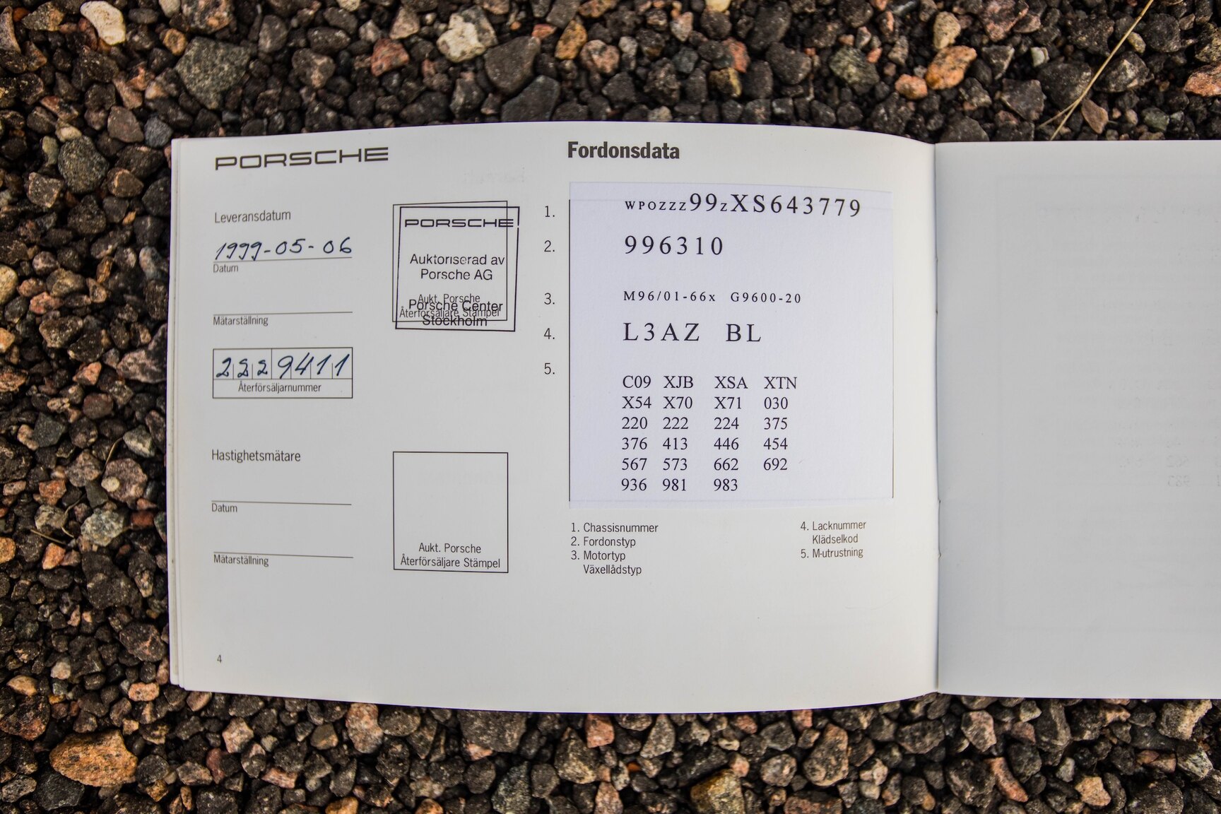 Dokumentation för 1999 Porsche 911 Carrera Cabriolet