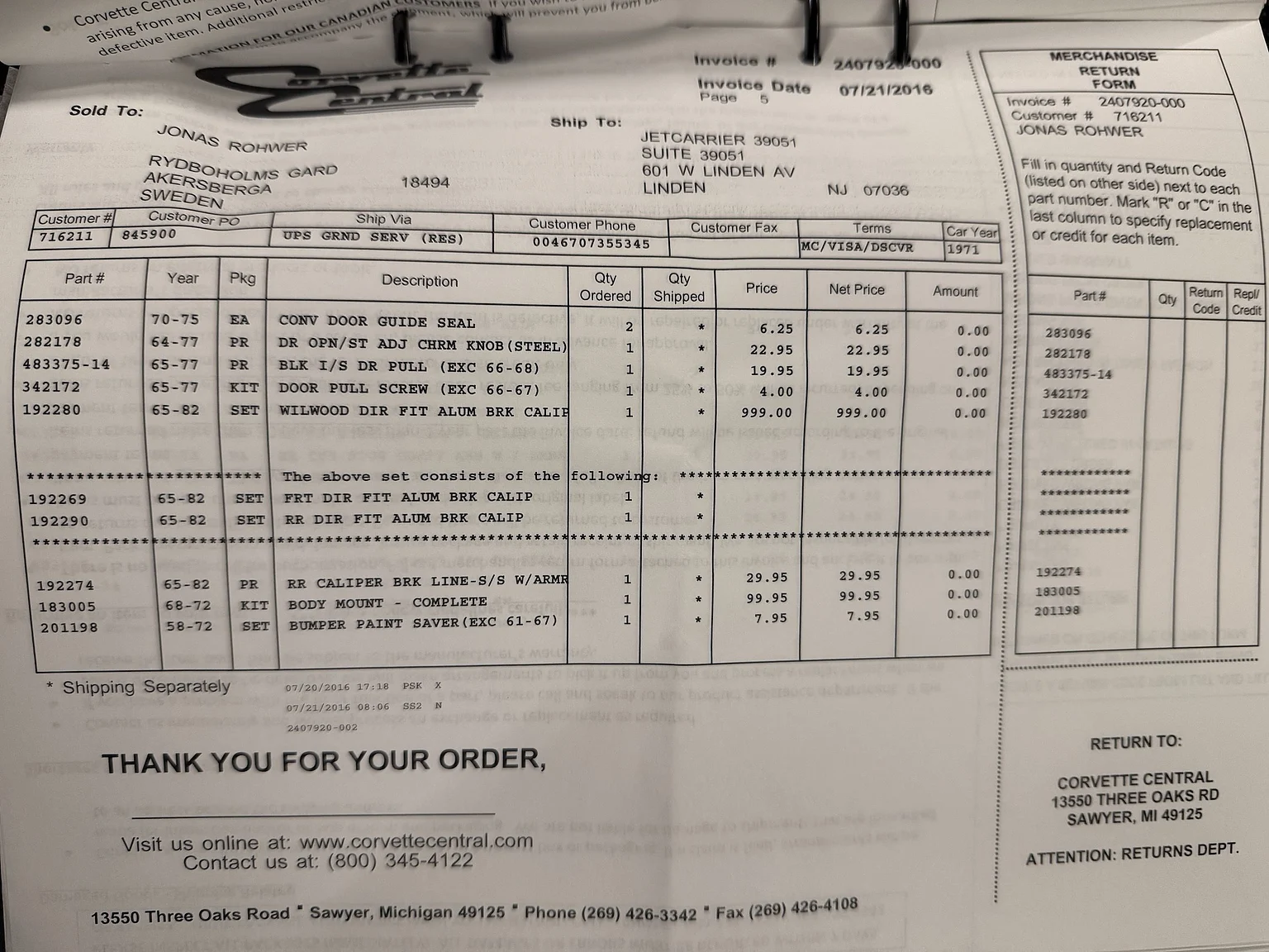 Dokumentation för 1971 Chevrolet Corvette Stingray Special 598 cui V8 795 hk (85)