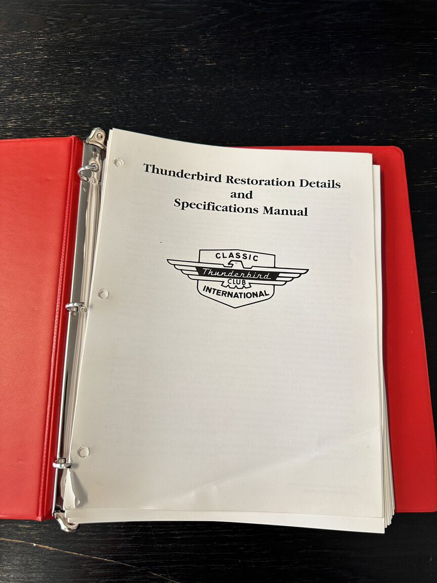 Documentation for 1956 Ford Thunderbird