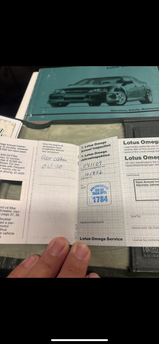 Documentation for 1991 Lotus Omega