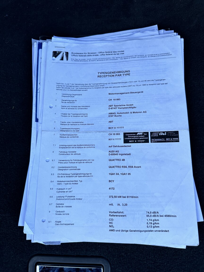 Documentation for 2003  Audi RS6 C5