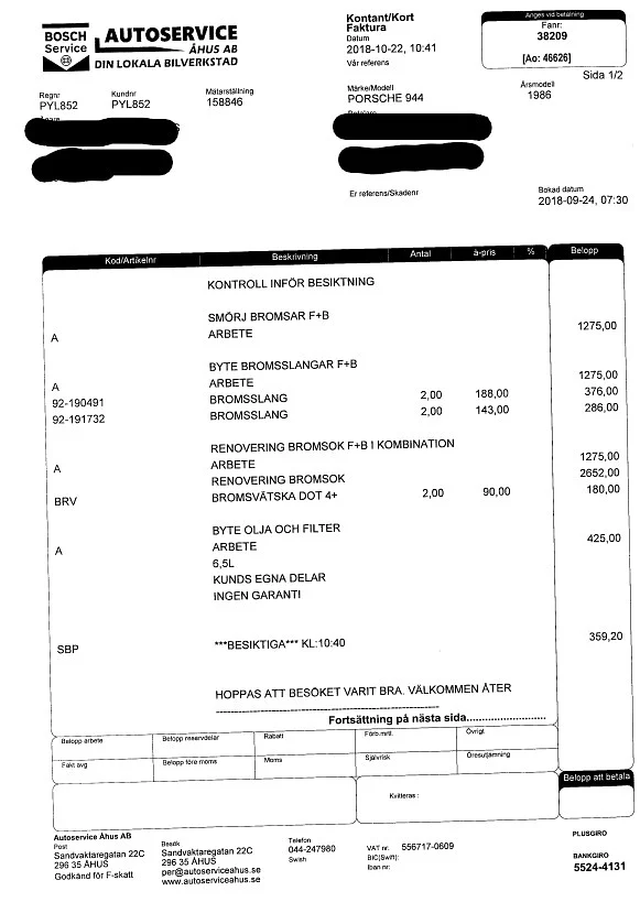 Dokumentation för 1987 Porsche 944 Targa (10)