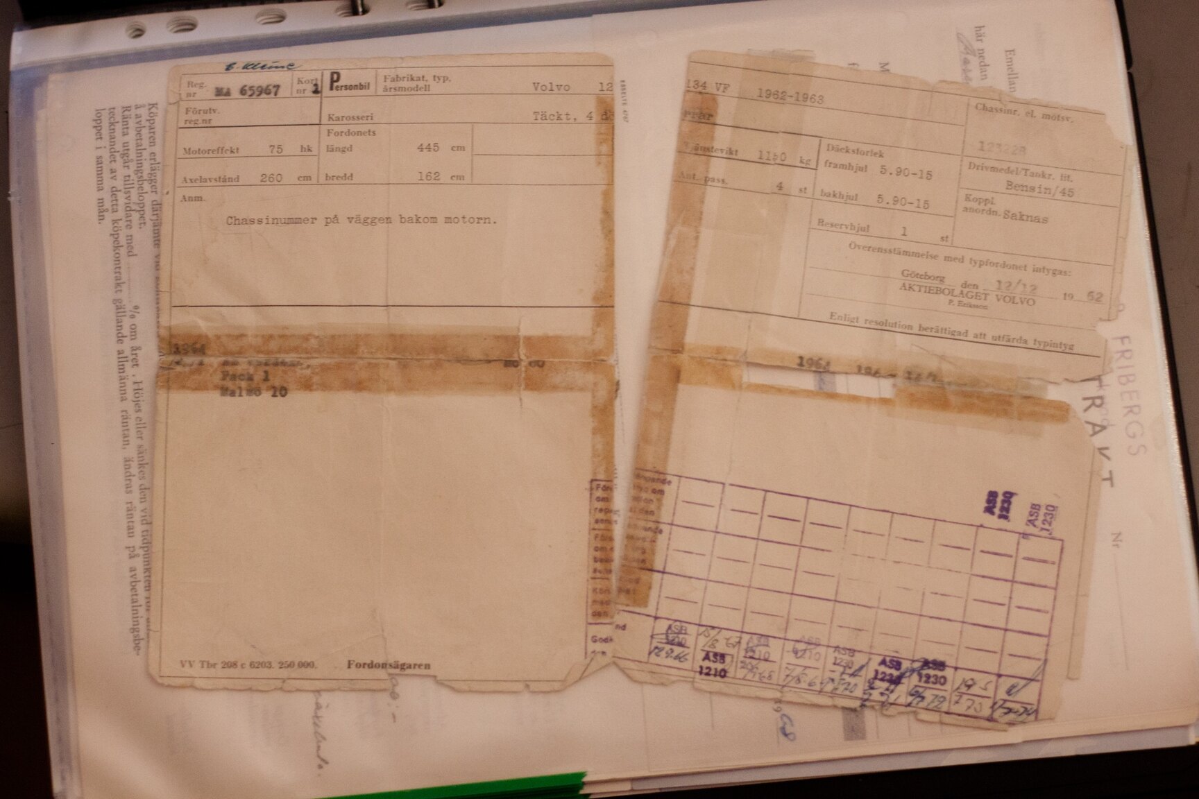 Documentation for 1962 Volvo Amazon (1)