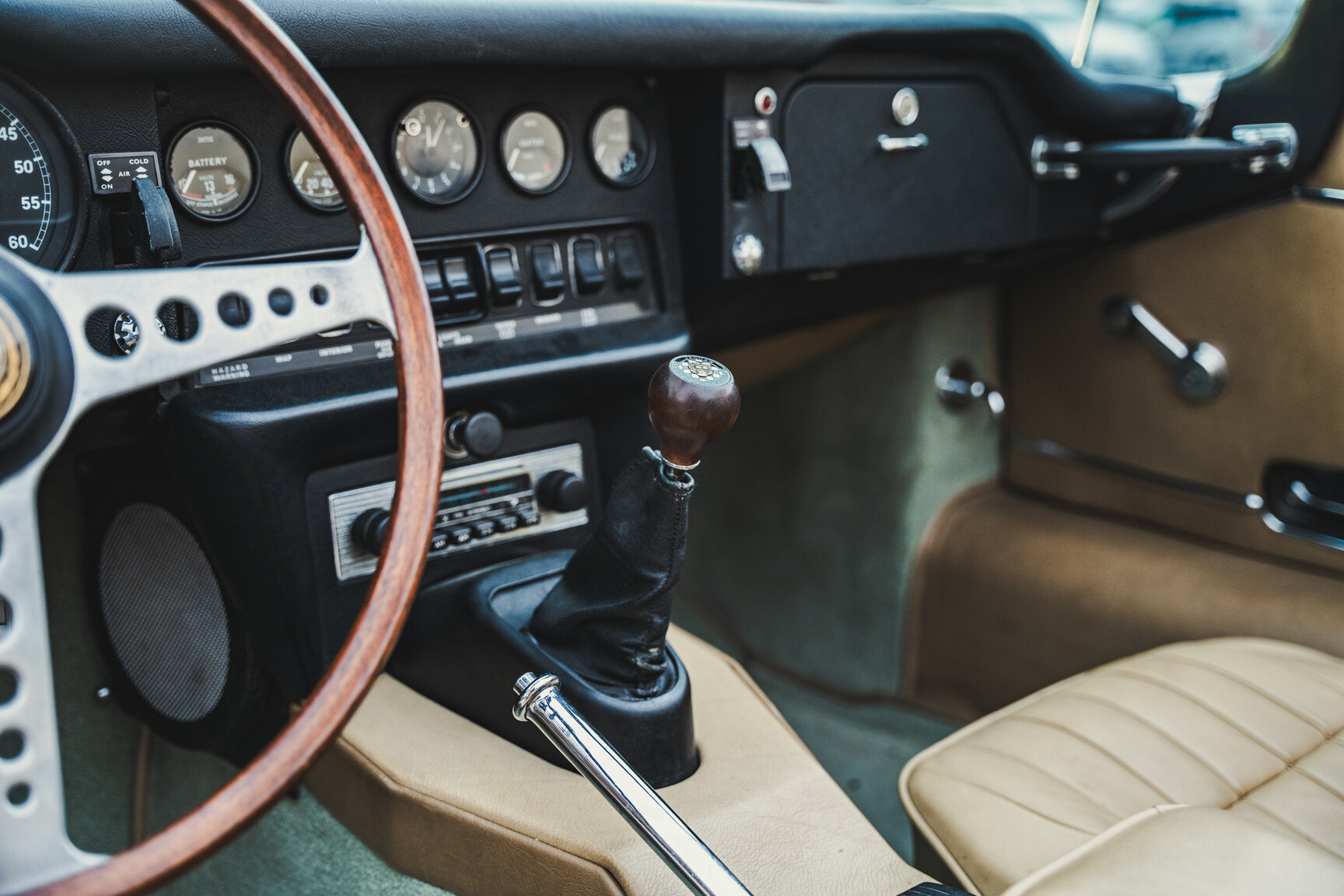 Interiörbild 1970 Jaguar E-Type Roadster