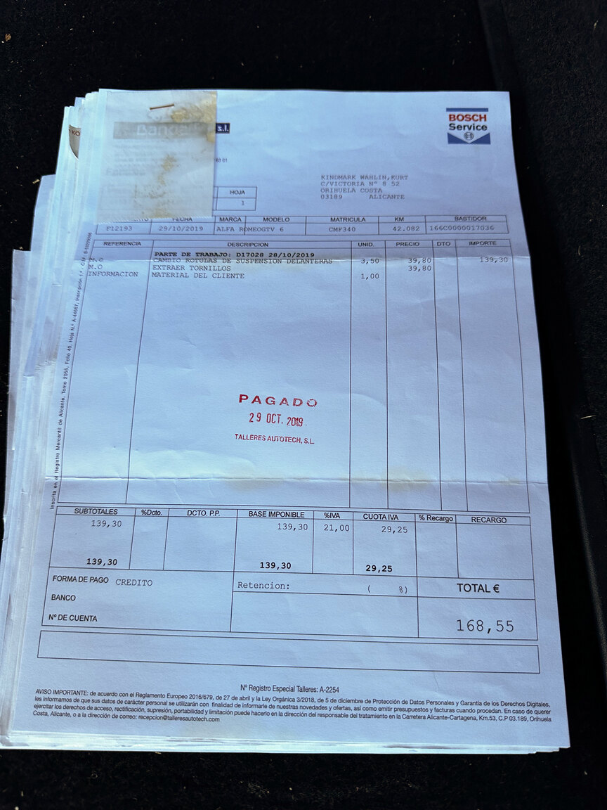 Dokumentation för 1985 Alfa Romeo GTV 6 2.5