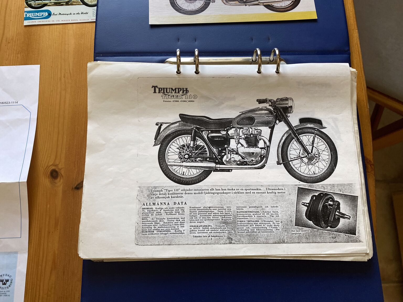 Dokumentation för 1956 Triumph Thunderbird (7)