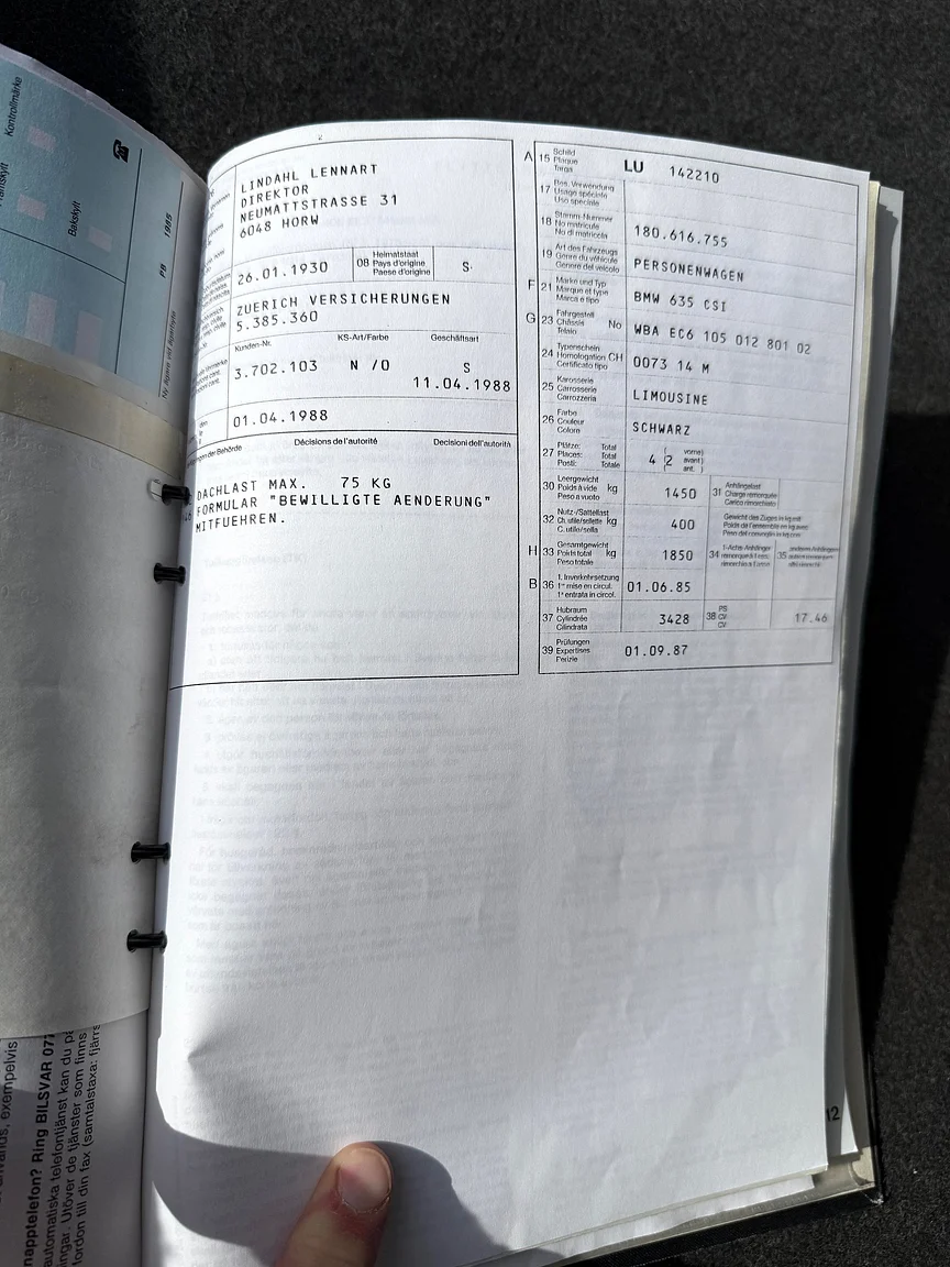 Documentation for 1985 BMW 635 CSiA (E24) (7)