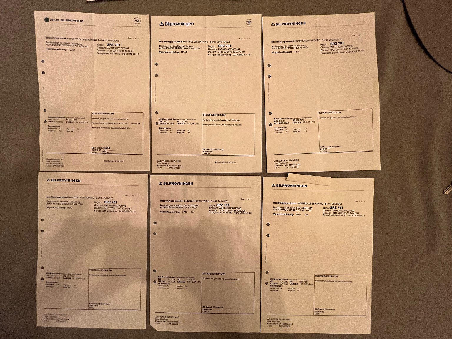 Documentation for 2001 Alfa Romeo Spider 3.0 V6