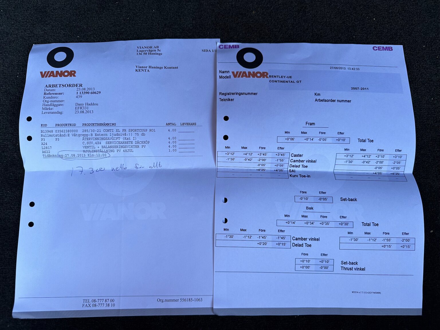 Documentation for 2005 Bentley Continental GT