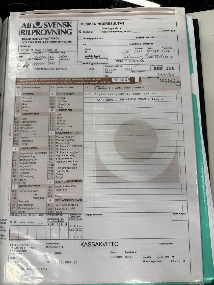 Documentation for 1961 Volvo PV544C Sport (20)