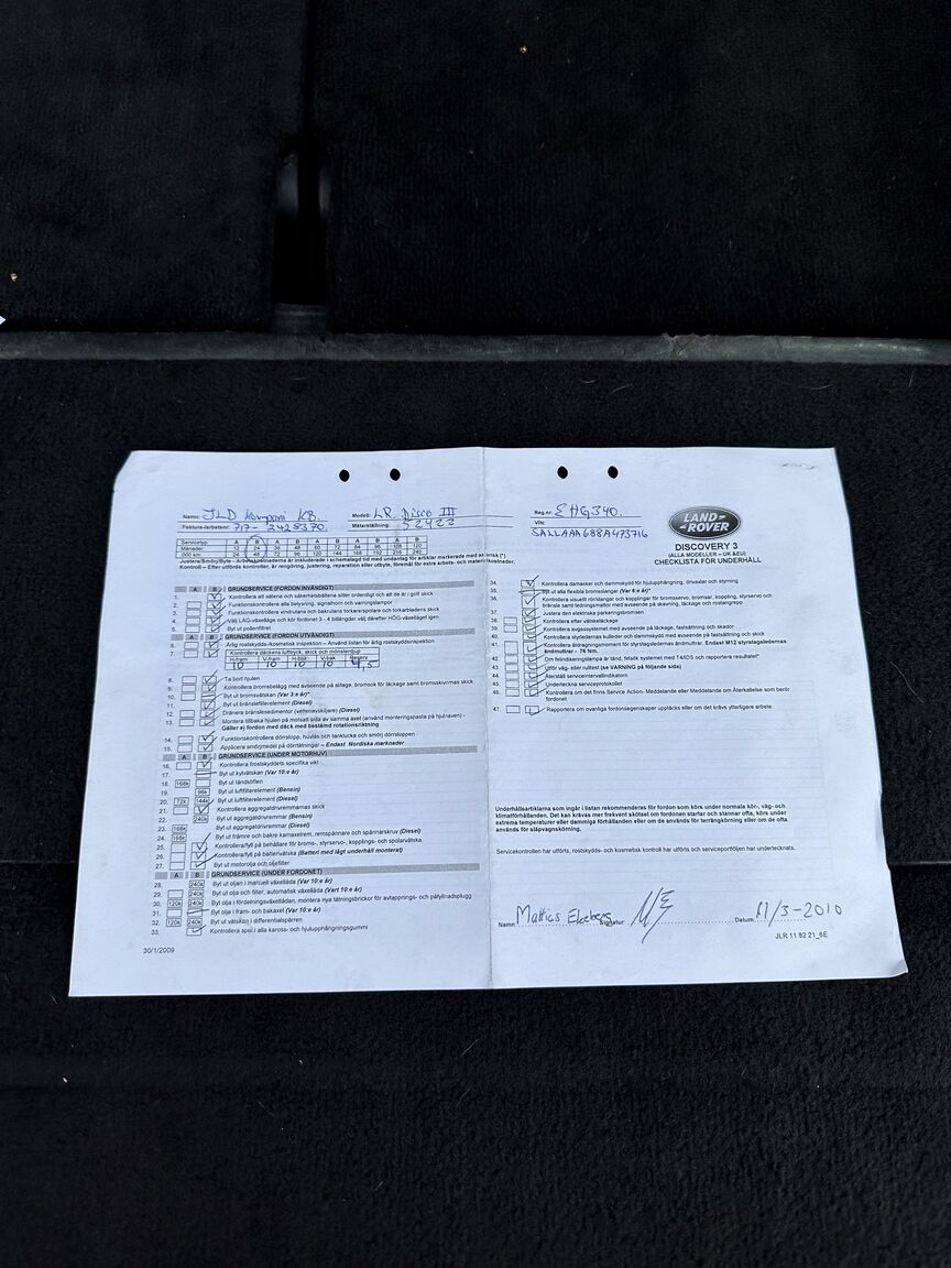 Dokumentation för 2008 Land Rover Discovery TDV6 SE