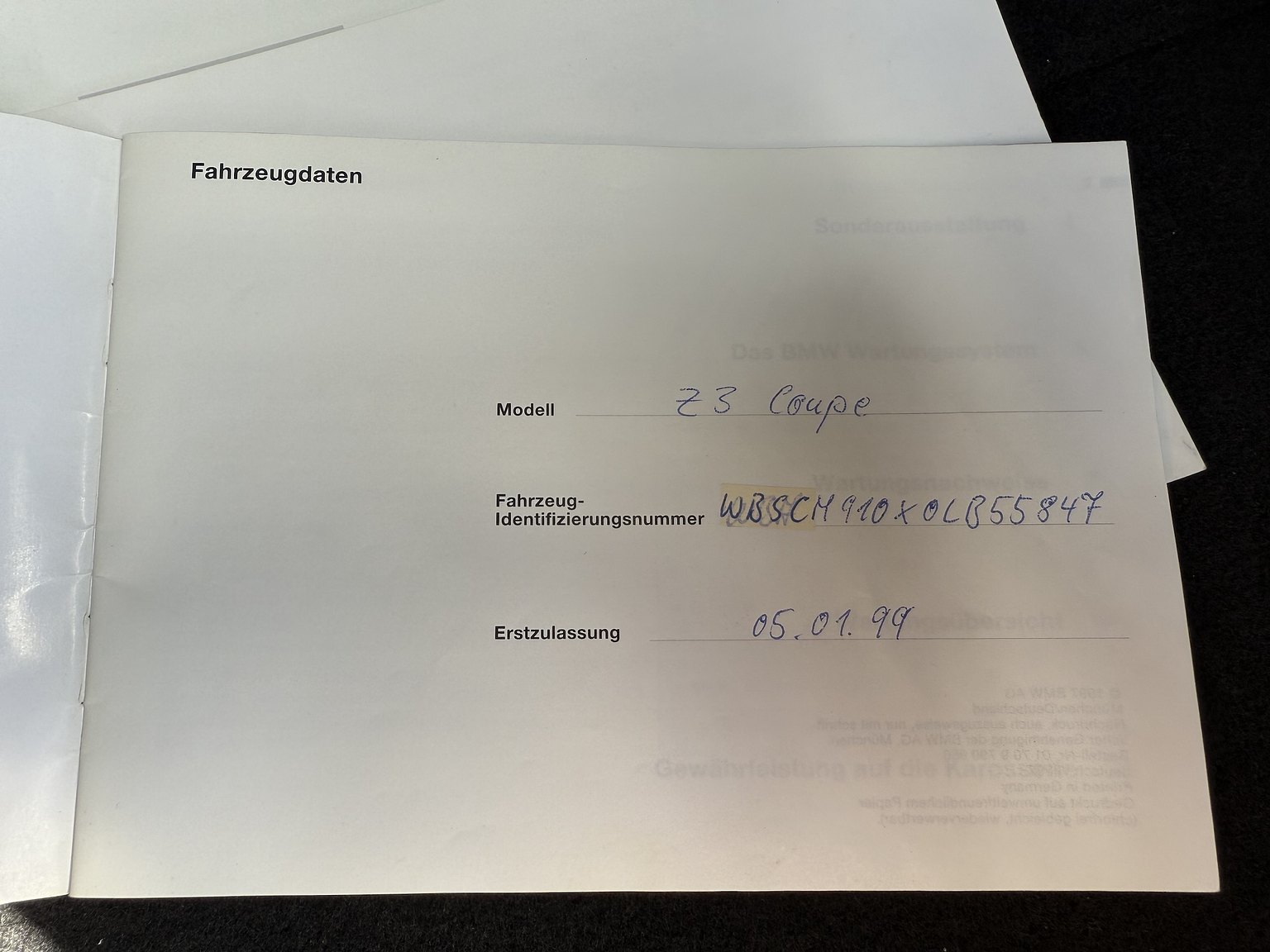 Documentation for 1999 BMW Z3 M Coupé (3)