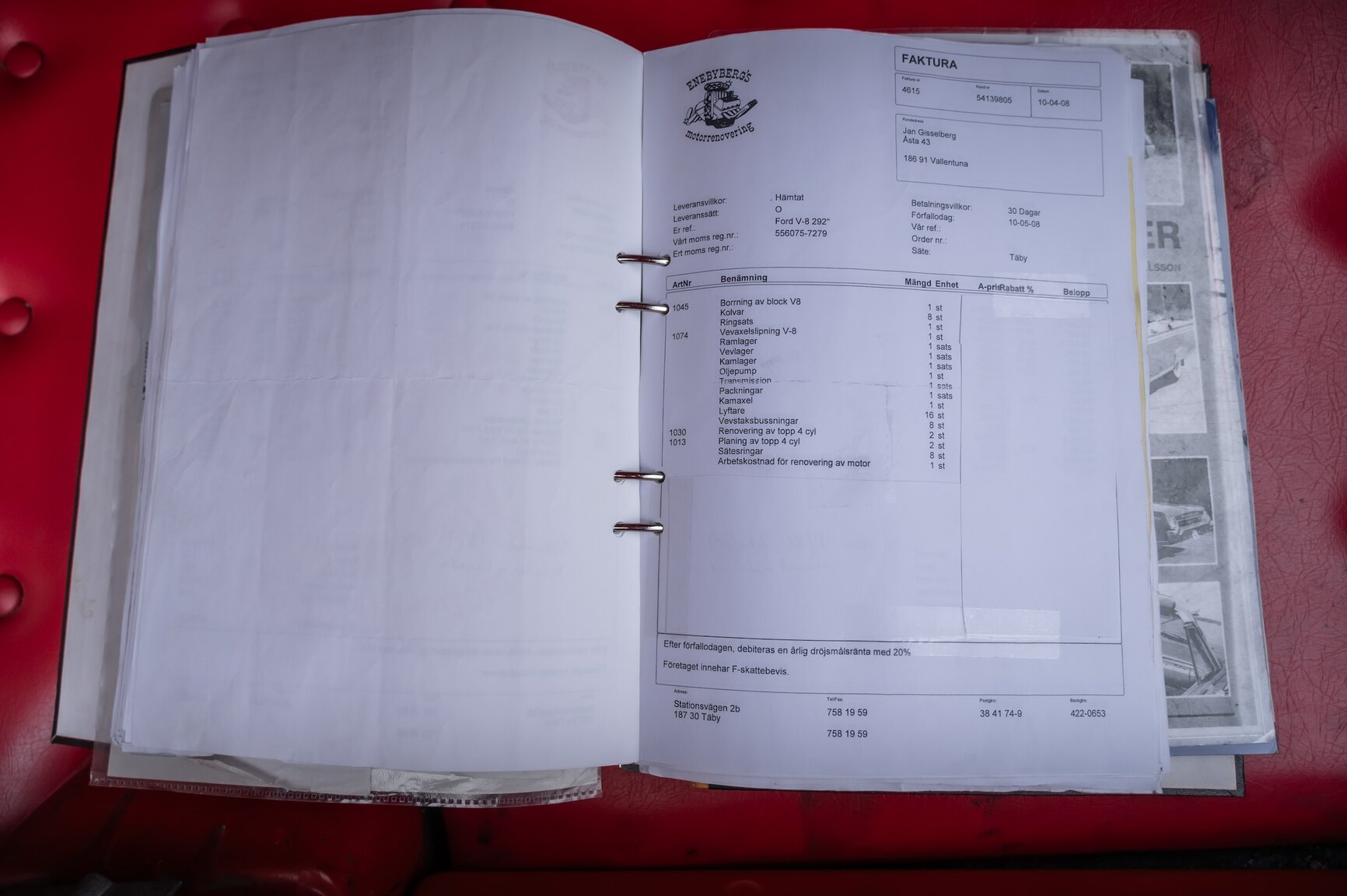 Documentation for 1962 Ford Galaxie 500 Sunliner
