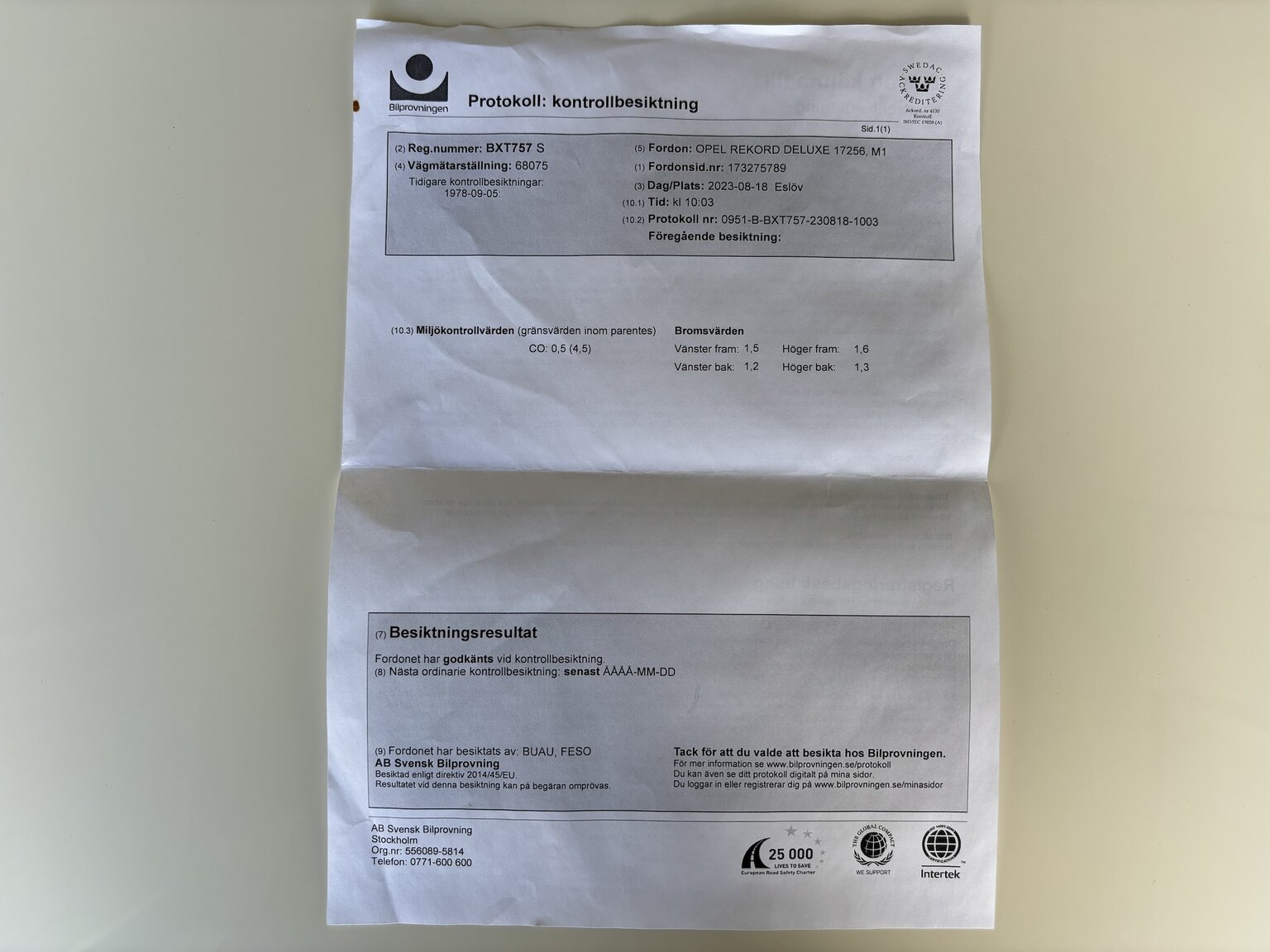 Documentation for 1965 Opel Record Deluxe