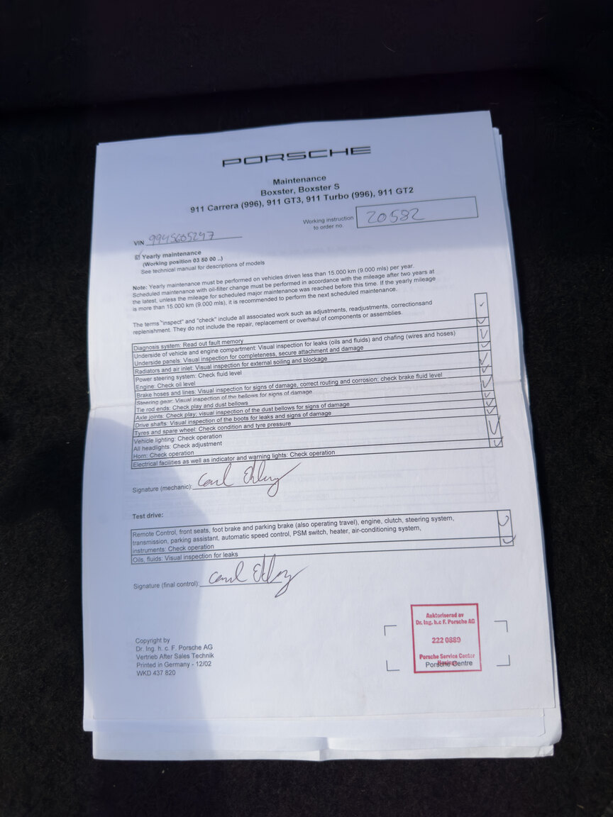 Dokumentation för 2004 Porsche 911 Carrera 4