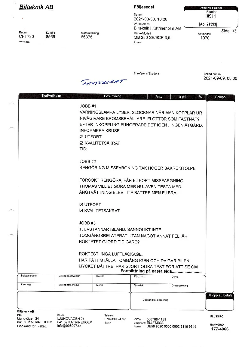 Dokumentation för 1970 Mercedes-Benz  280 SE 3.5 Coupé (6)
