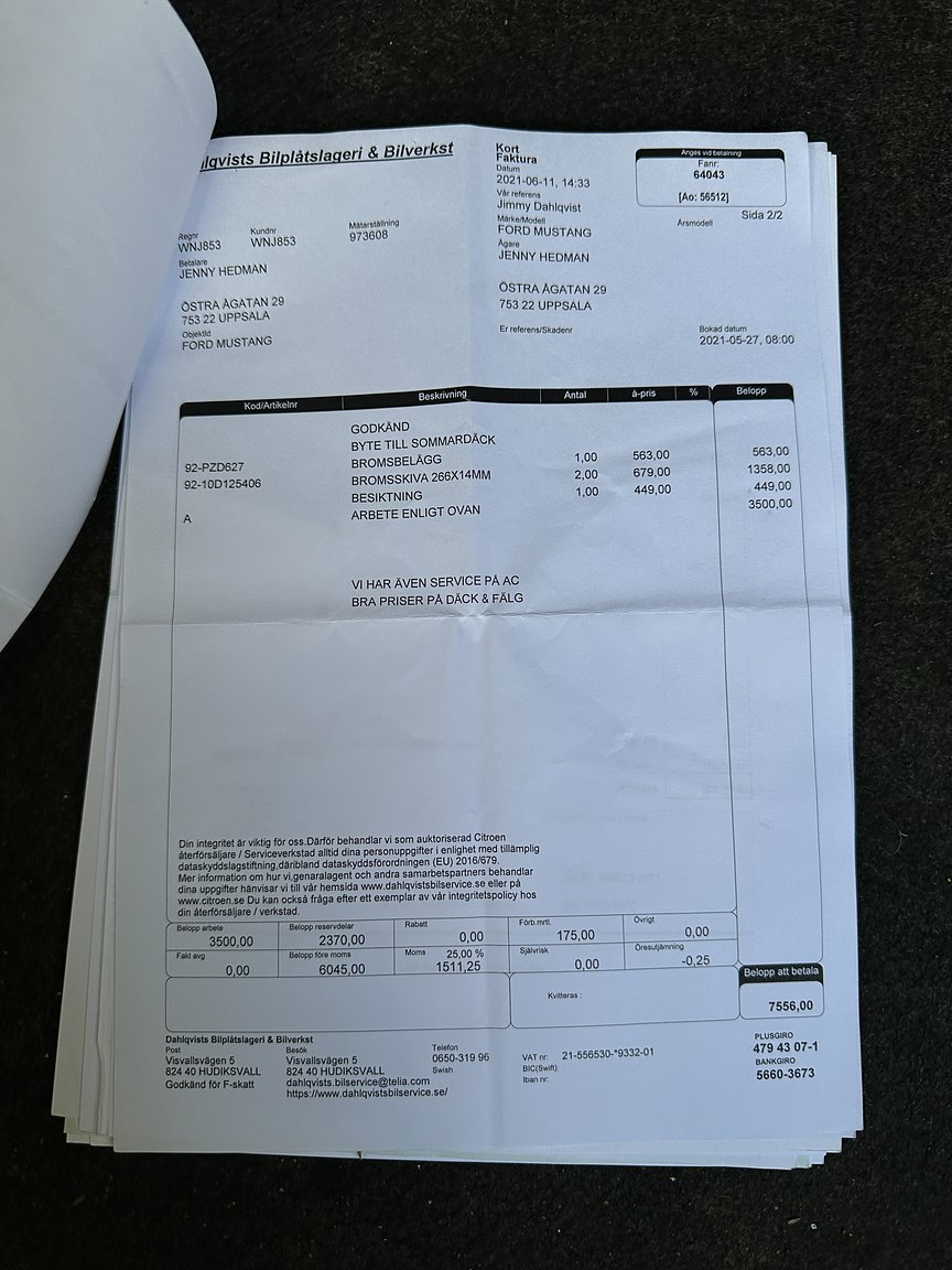 Dokumentation för 2000 Ford Mustang Convertible 3.8 V6 Automat