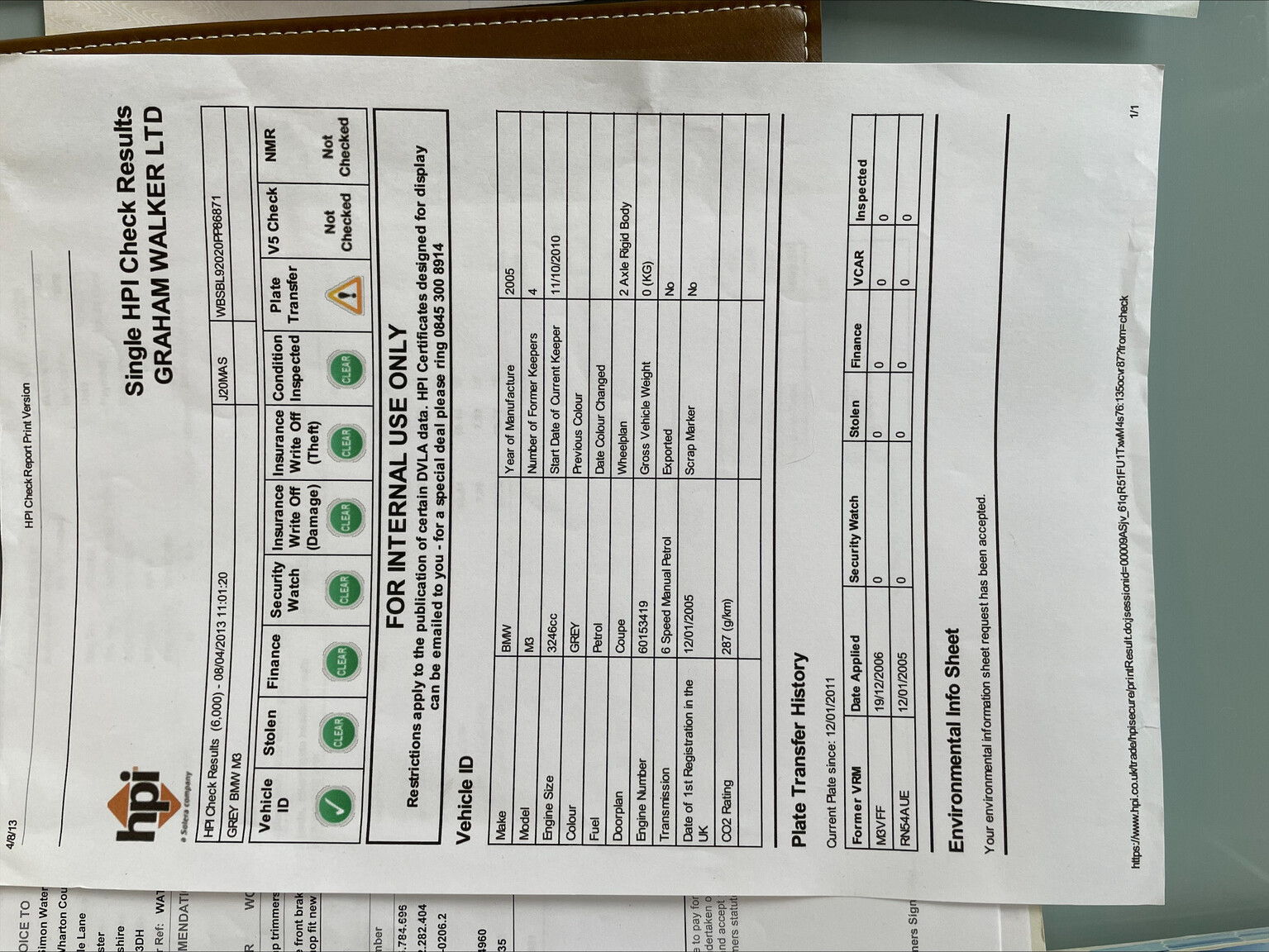 Documentation for 2005 BMW M3 E46 manuell (3)