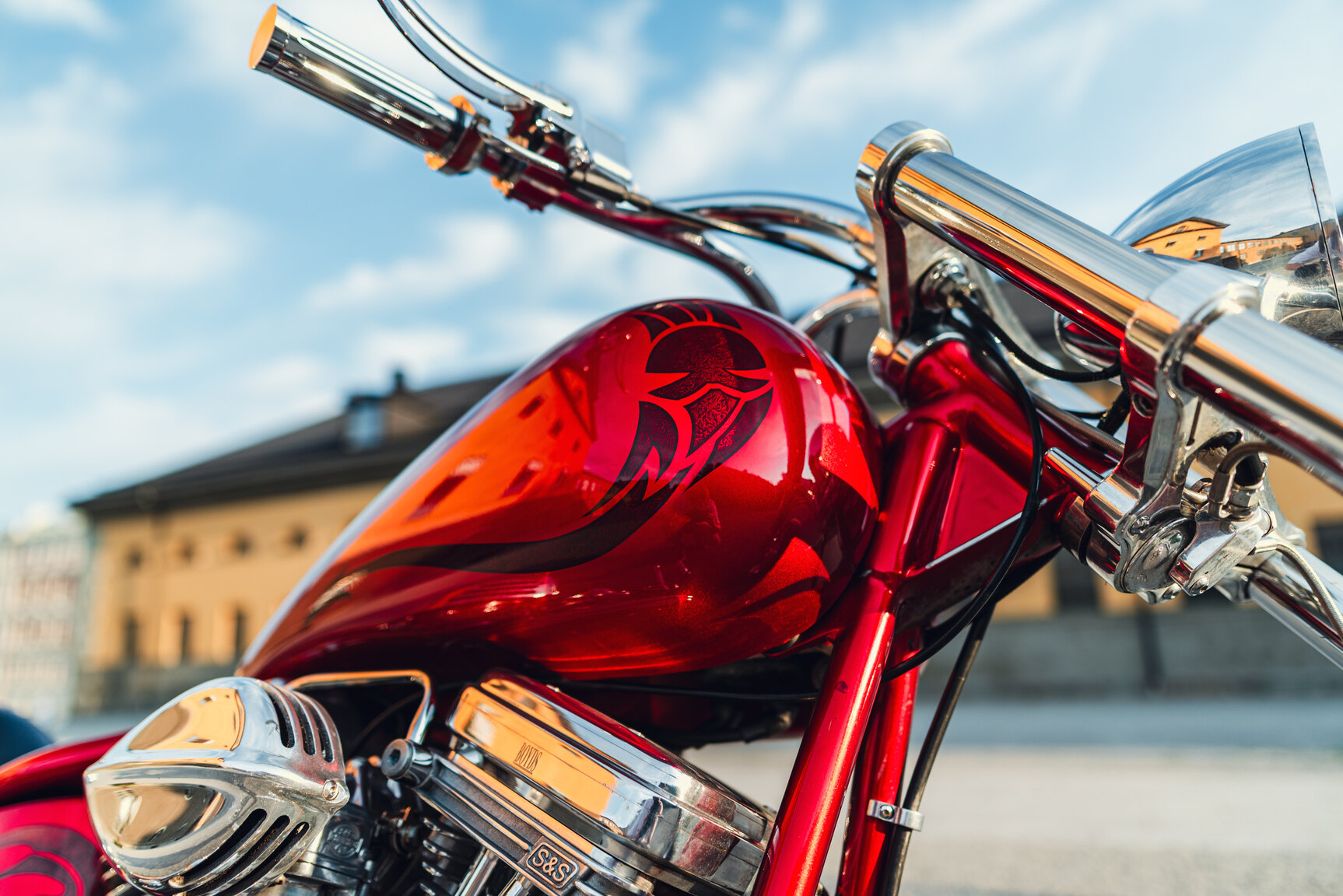 Exterior image of 2001 Unique Custom Cycles Red Inferno