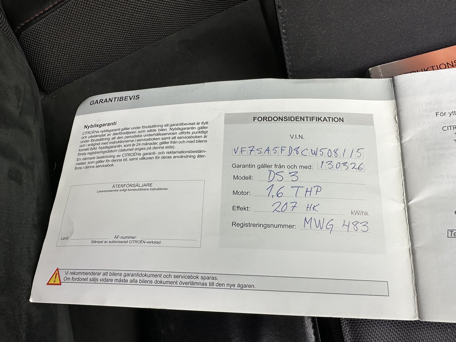 Documentation for 2012 Citroen DS3 Racing  (8)