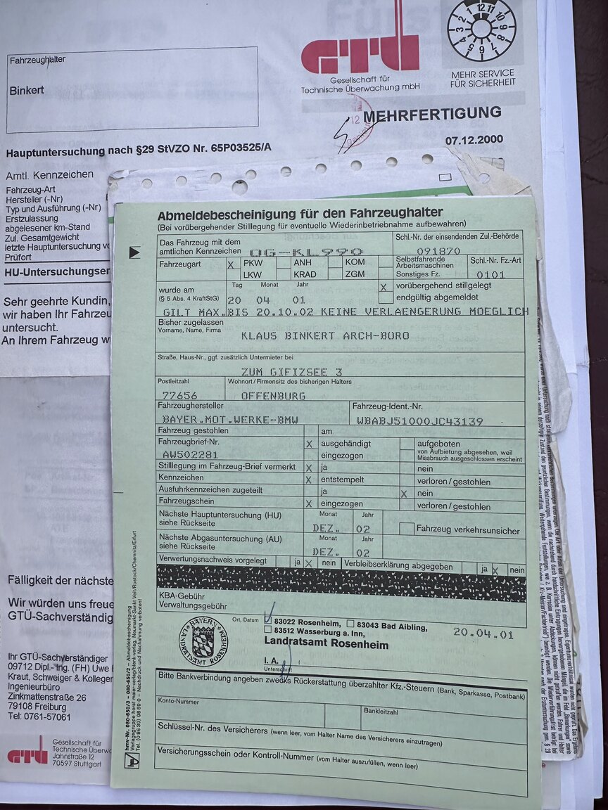 Dokumentation för 1993 BMW 325i Convertible