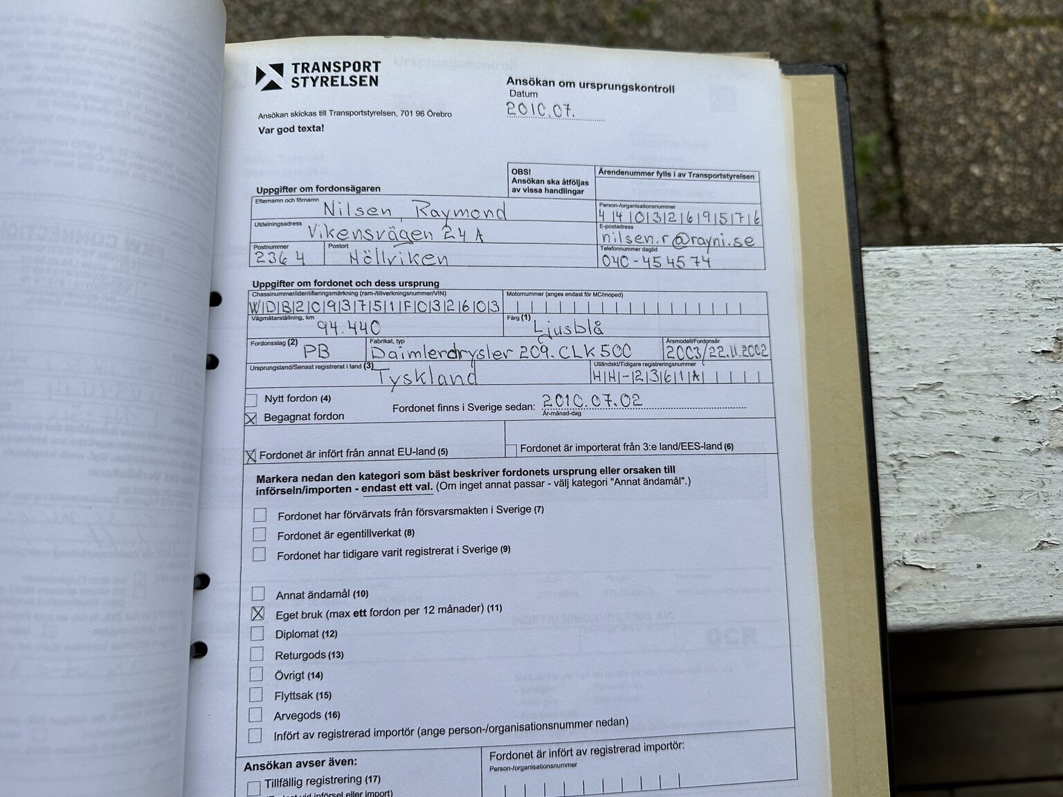 Dokumentation för 2003 Mercedes CLK 500