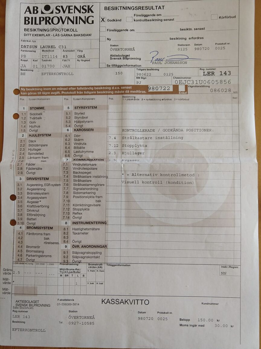 Dokumentation, 1983 Datsun Laurel