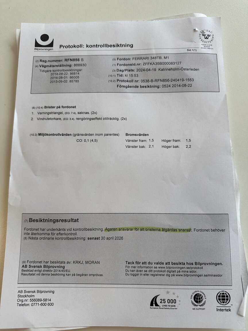 Documentation for 1990 Ferrari 348 (33)