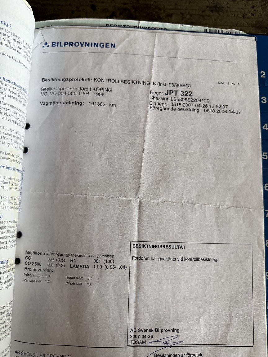 Documentation for 1995 Volvo 850 T-5R