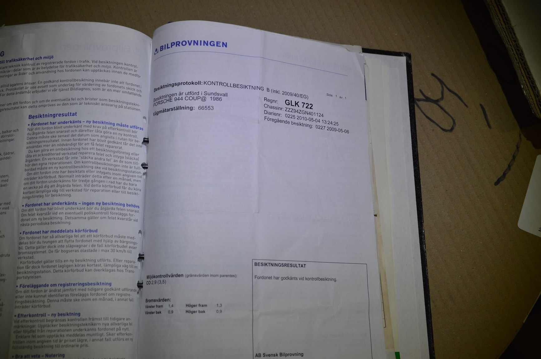 Documentation for 1986 Porsche 944 Coupé