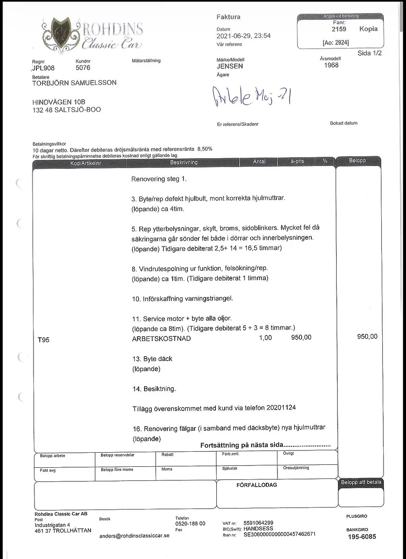 Documentation for 1968 Jensen Interceptor (10)