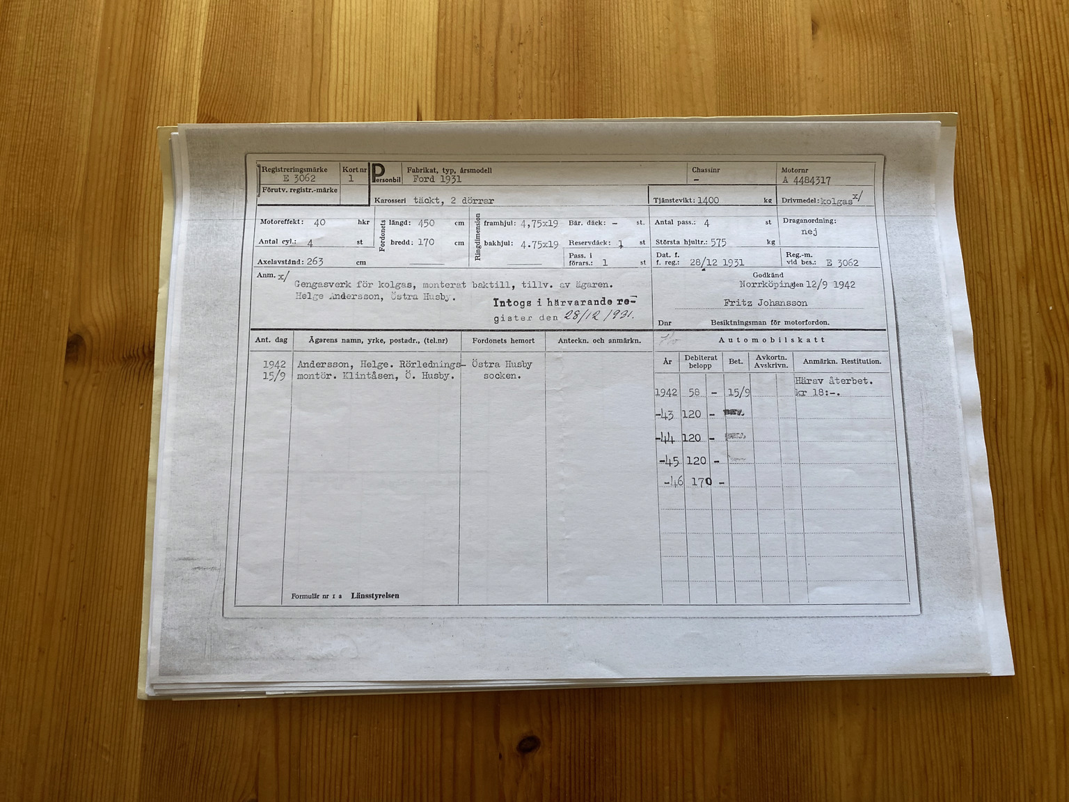 Dokumentation för 1931 Ford A Luxe Sedan (11)