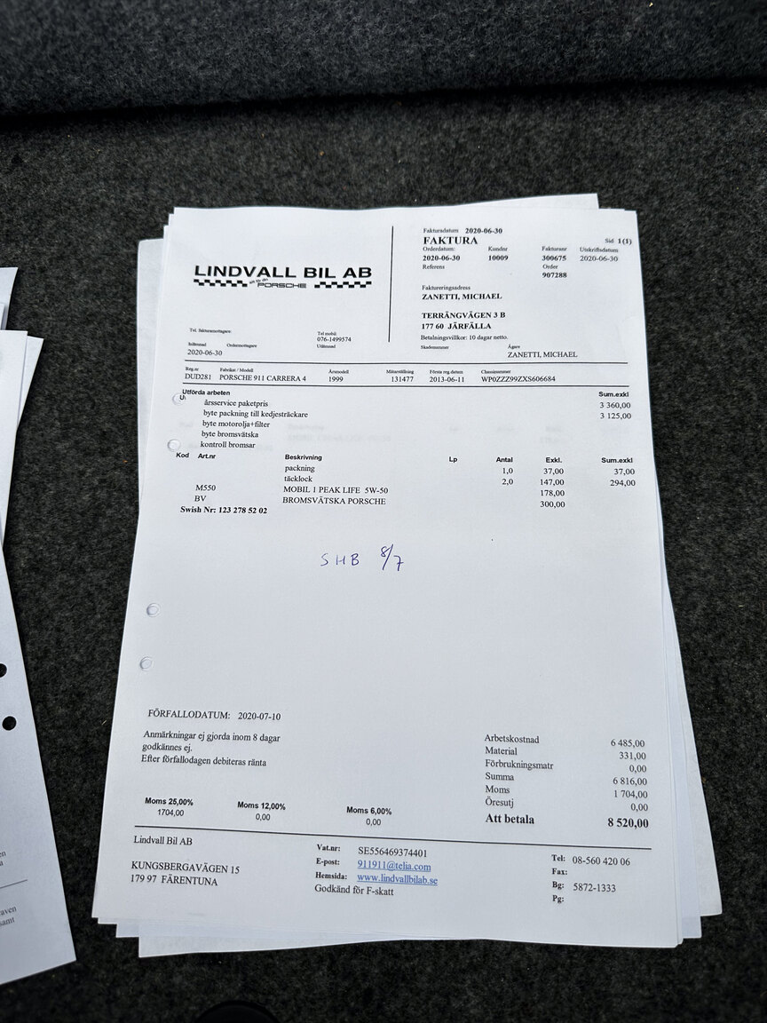 Documentation for 1999 Porsche 911 Carrera 4