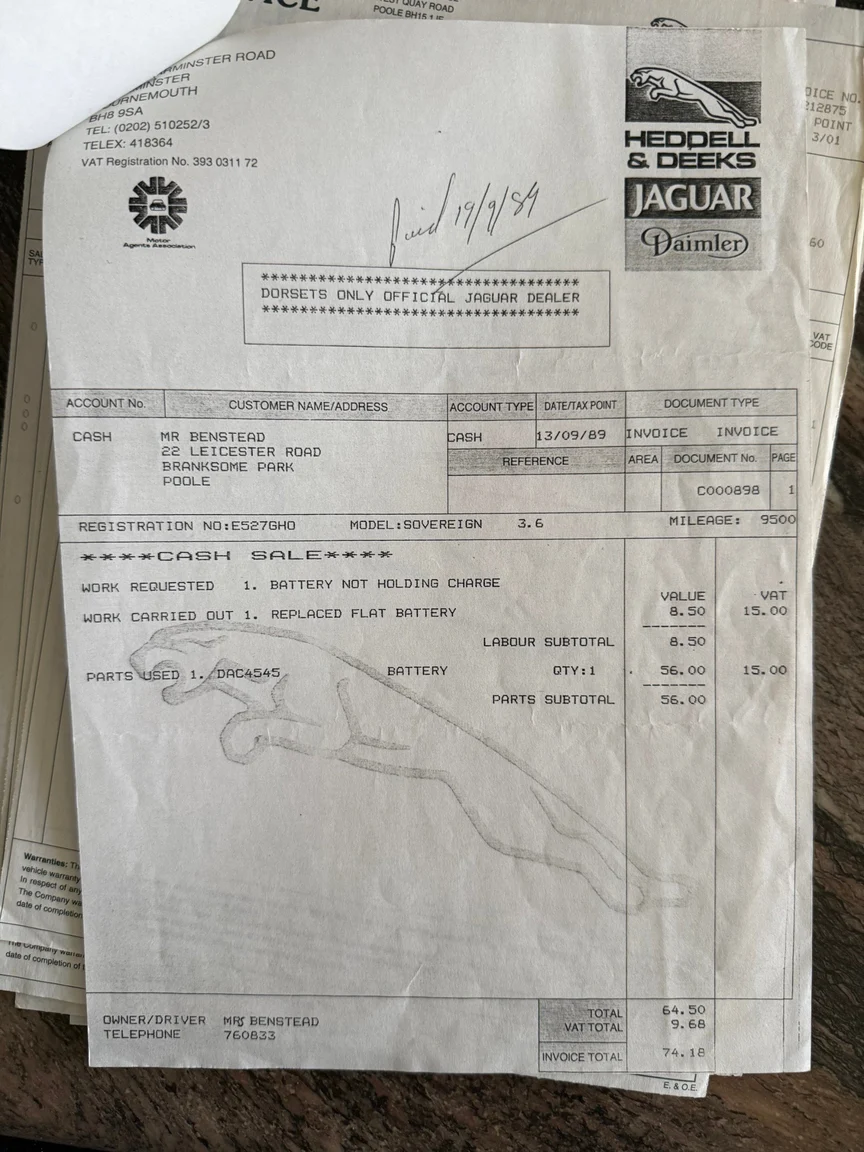 Documentation for 1988 Daimler Six (36)