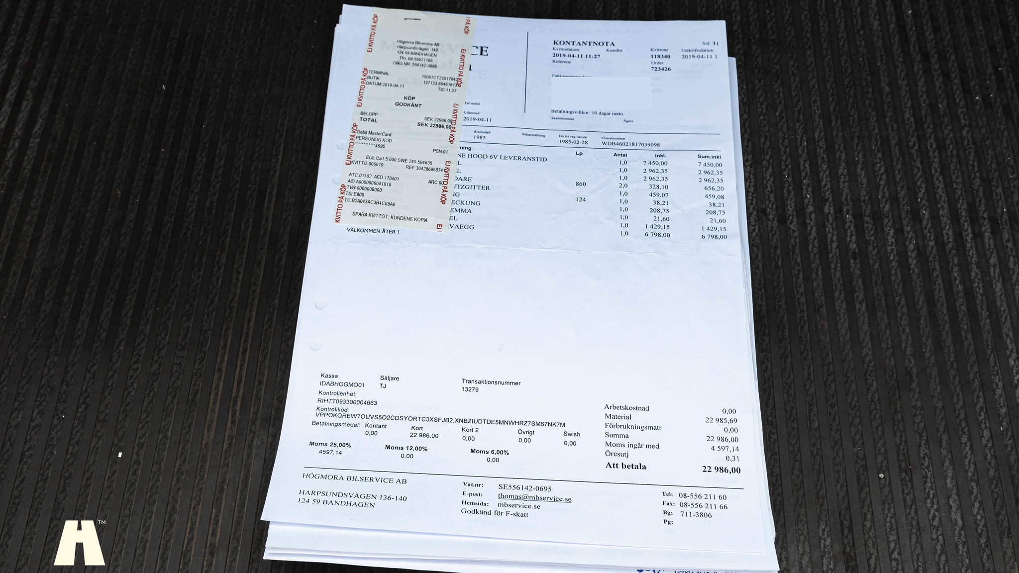 Documentation for 1985 Mercedes 230GE Cabrio