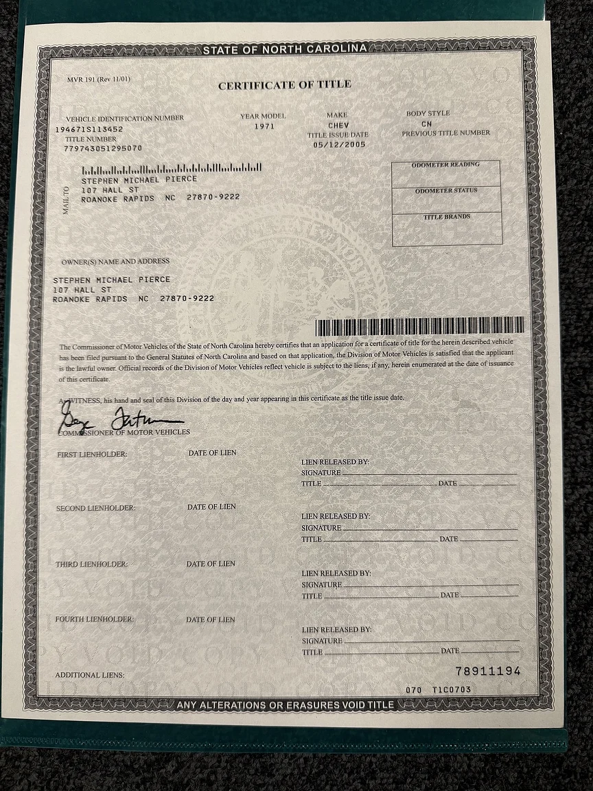 Dokumentation för 1971 Chevrolet Corvette Stingray Special 598 cui V8 795 hk (25)