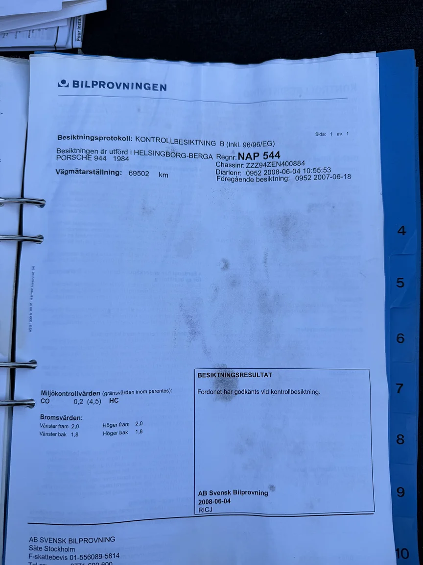 Dokumentation för 1984 PORSCHE 944 Targa (42)