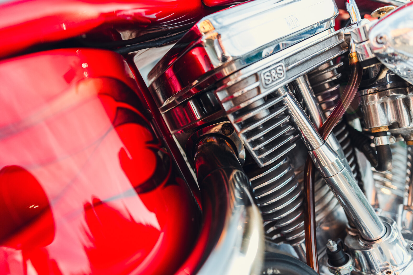 Image of 2001 Unique Custom Cycles Red Inferno mechanics