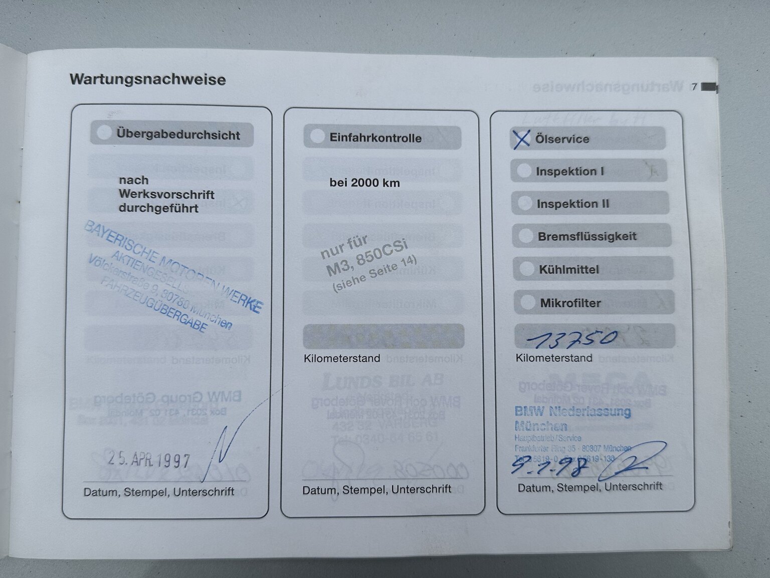 Documentation for 1997 BMW Z3 2.8 Roadster