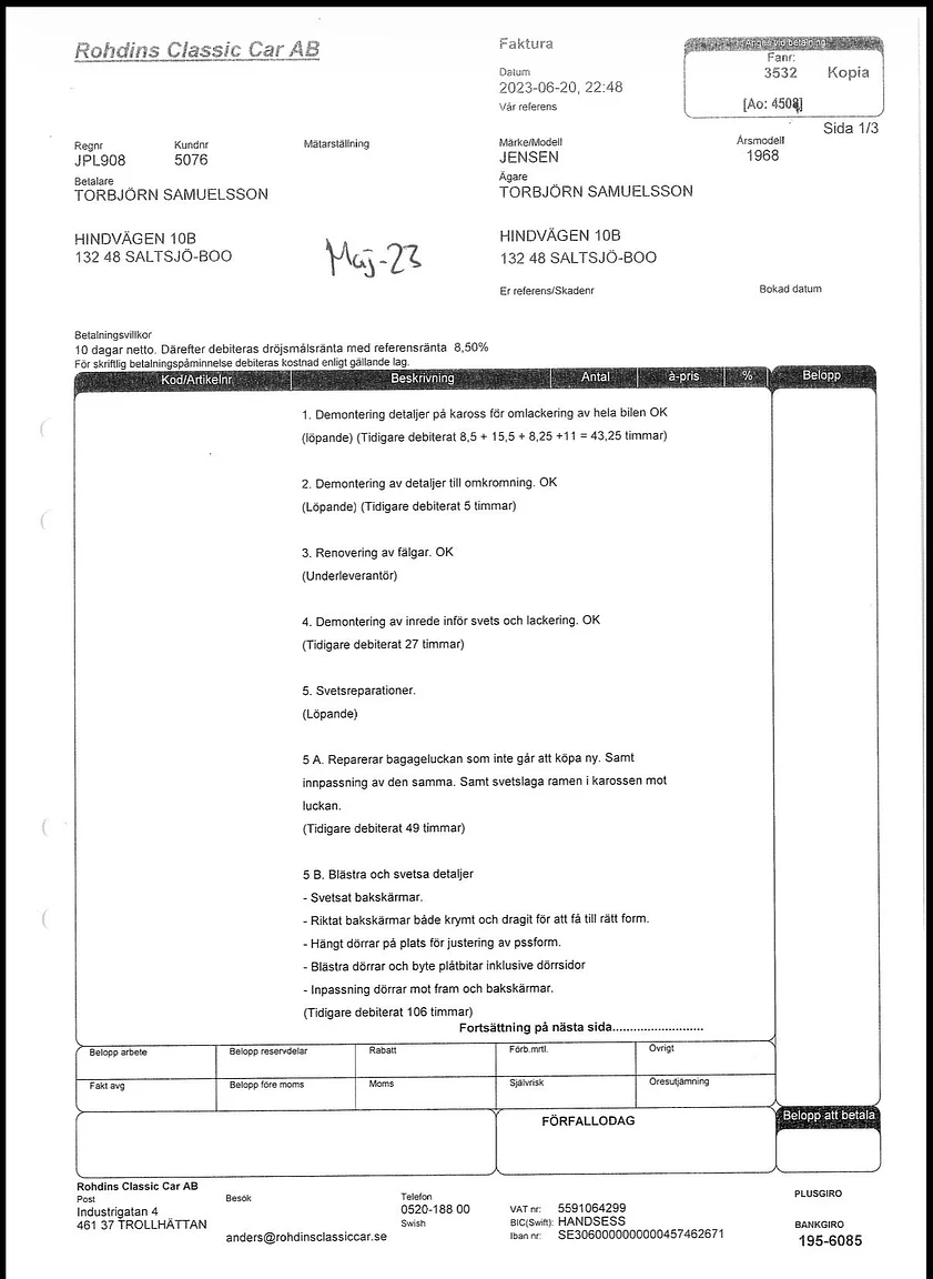 Documentation for 1968 Jensen Interceptor (30)