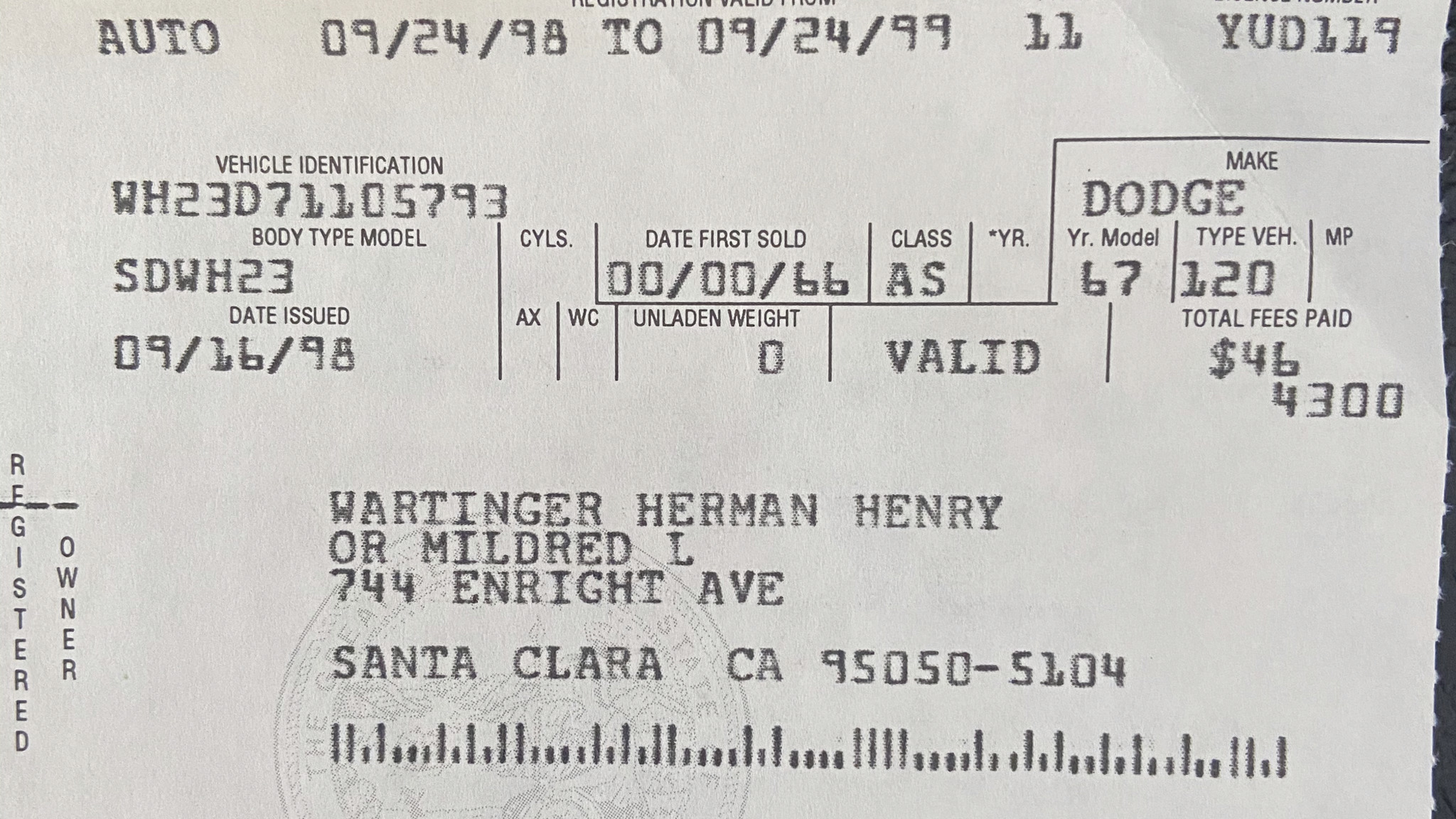 Documentation for 1967 Dodge Coronet 440 (4)