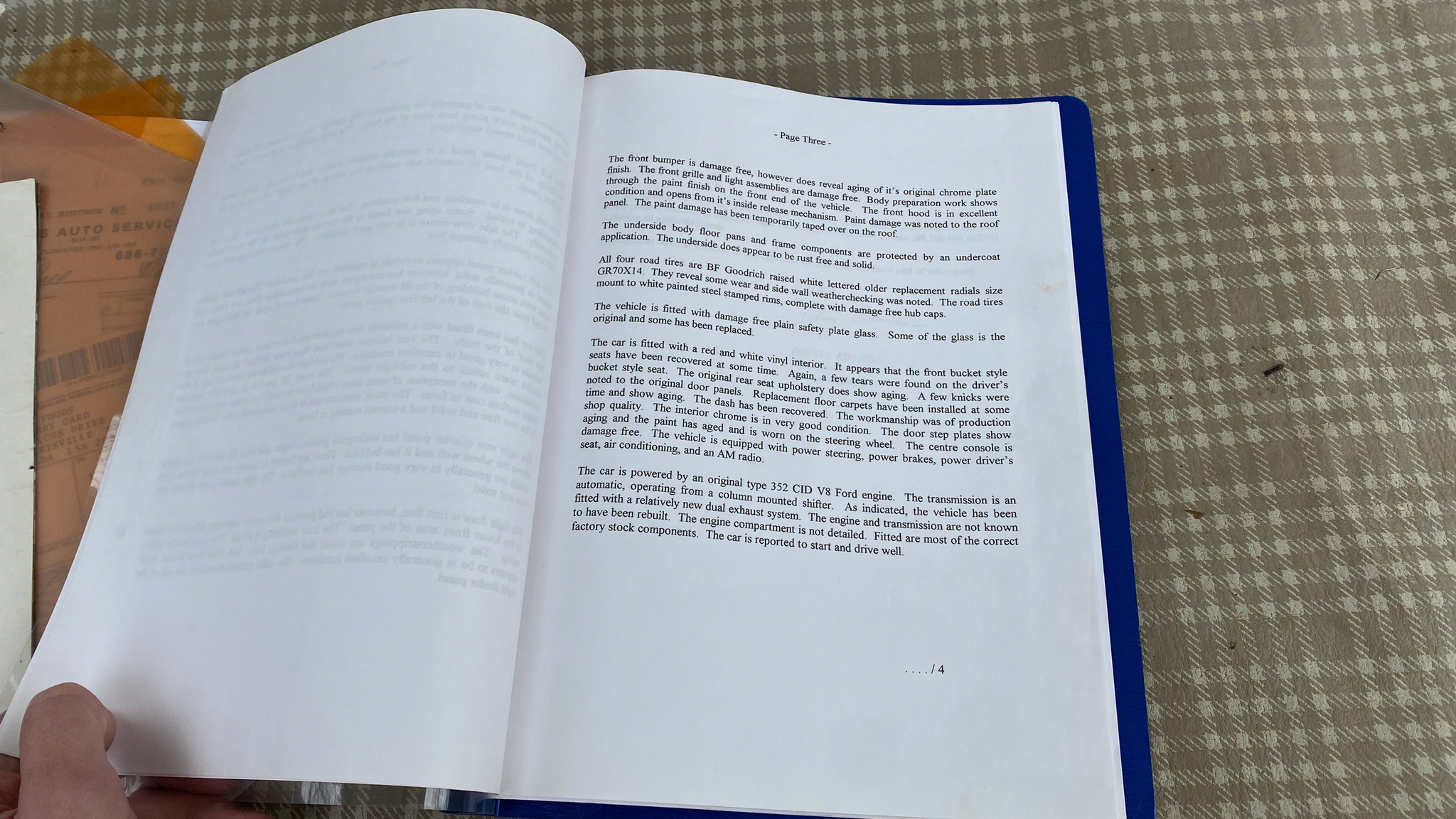 Dokumentation för 1959 Ford Thunderbird hardtop