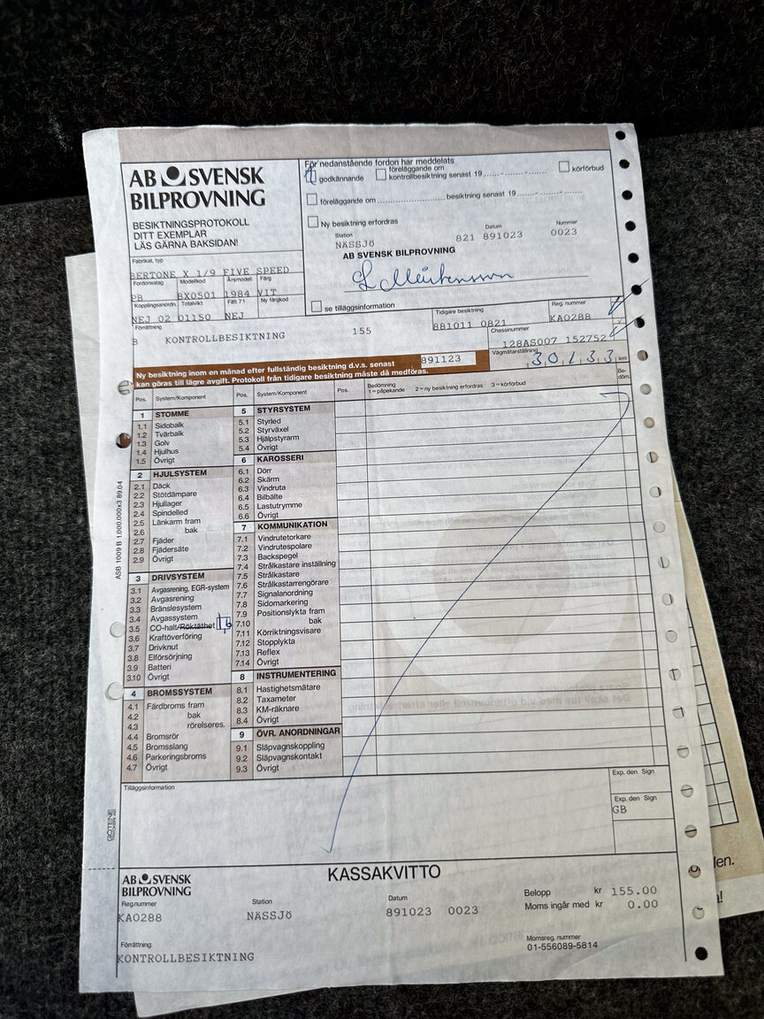 Dokumentation, 1984 Bertone X 1/9