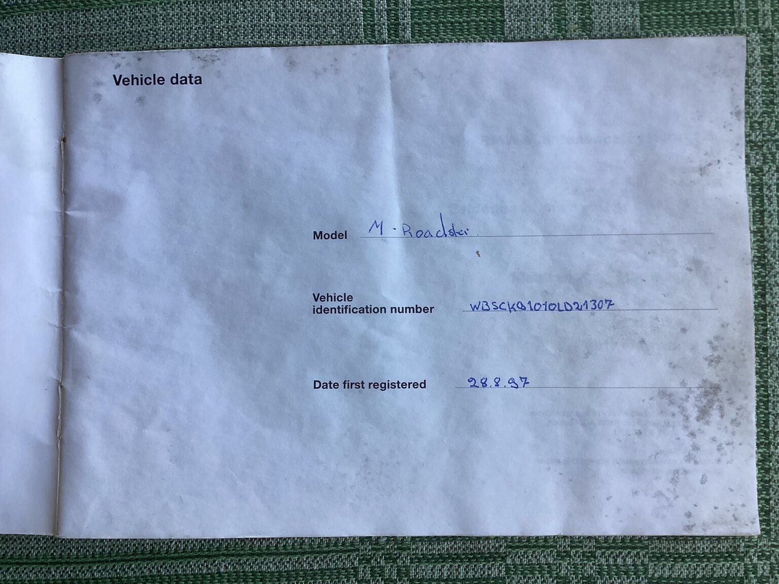 Dokumentation, 1998 BMW Z3 M Roadster