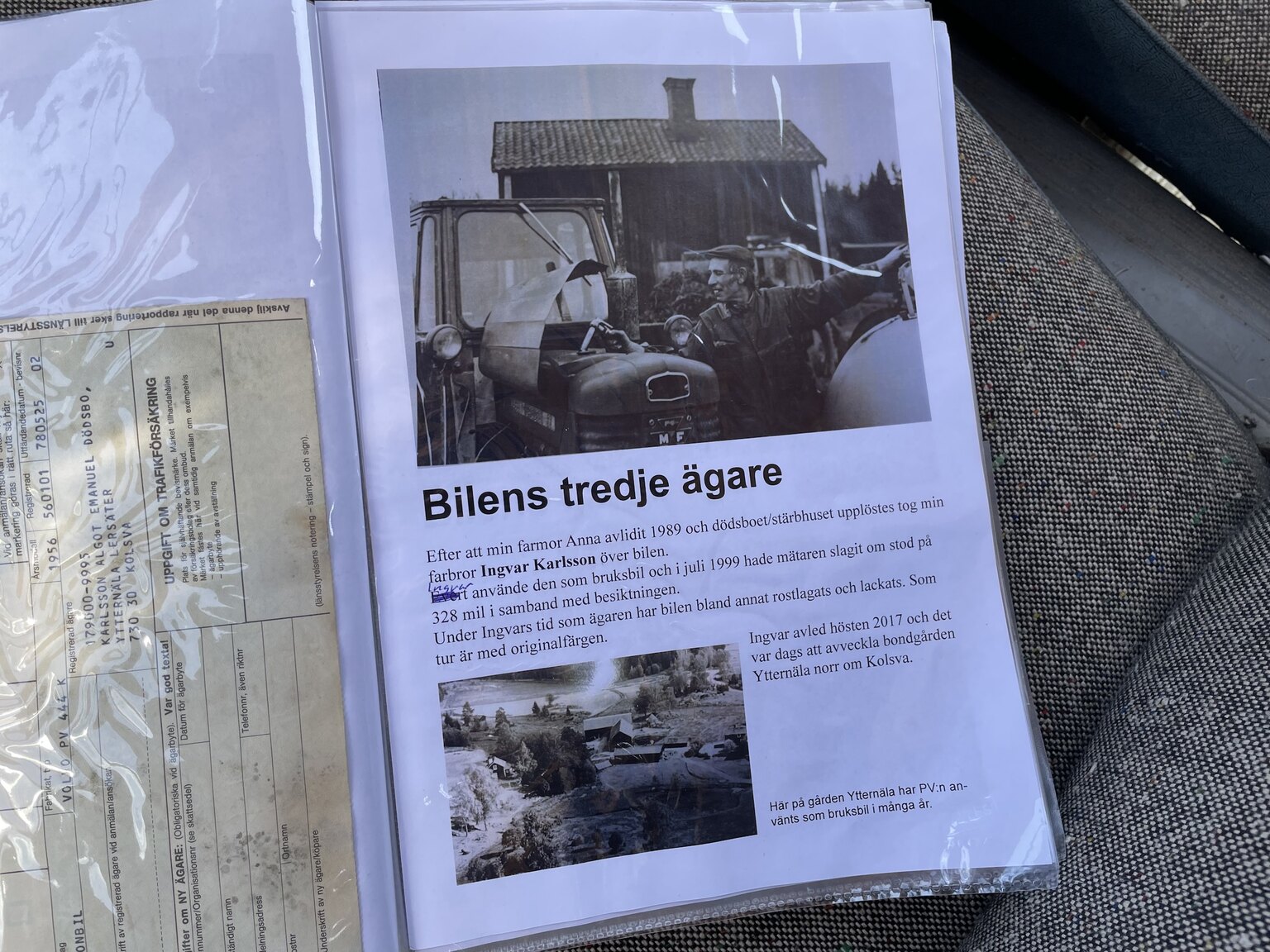 Documentation for 1956 Volvo PV 444