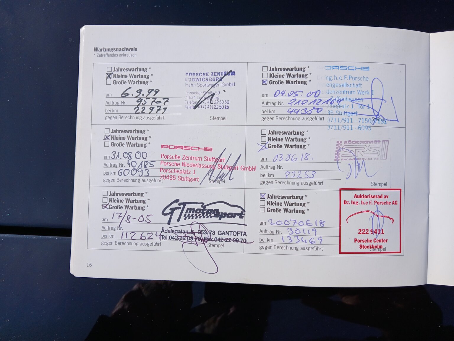 Documentation for 1999 Porsche Boxster