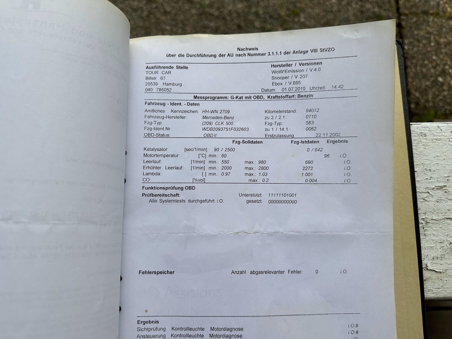 Dokumentation för 2003 Mercedes CLK 500