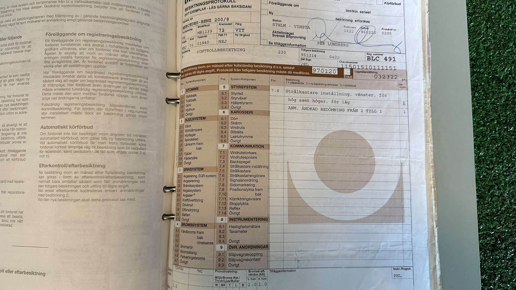 Dokumentation, 1972 Mercedes-Benz 200