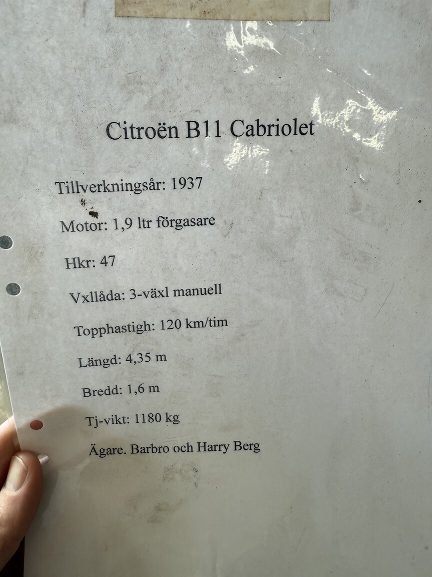 Dokumentation för 1939 Citroën Berline 11 Sport Convertible